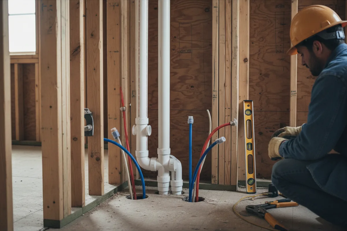 Drain and supply rough-in during Toilet Repair and Installation in Delanson